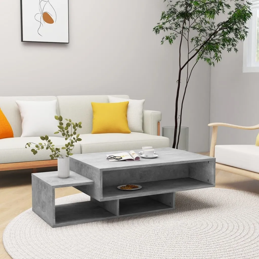 Tavolino Basso Industrial Grigio Cemento 105cm - The Living Store