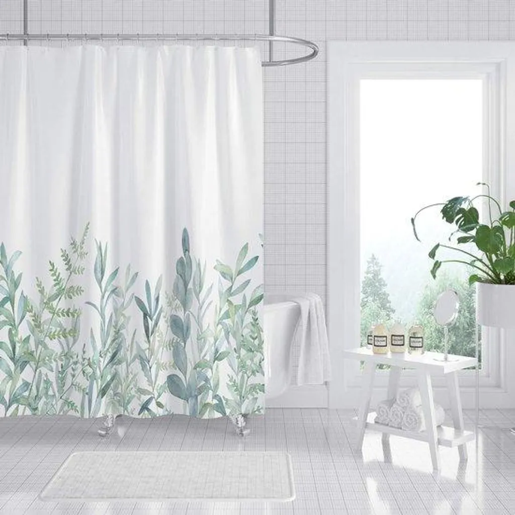 Rideau végétal pour séparation de pièce - Vert 200x220 cm lavable