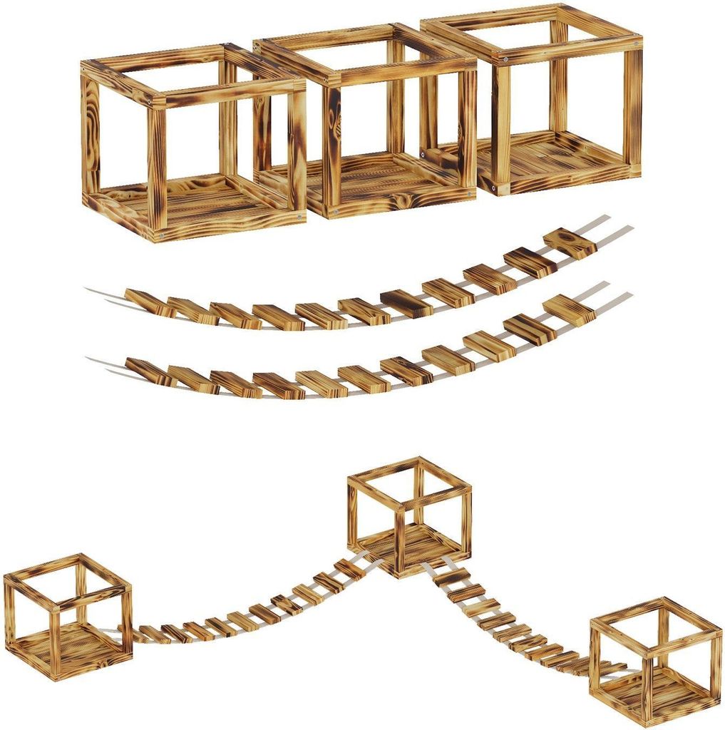 QLS Mur d'escalade pour chats 2 ponts et 3 couchettes Image du produit 