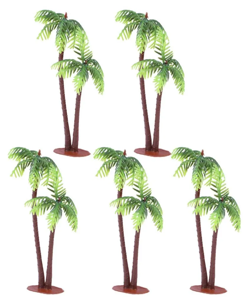Mini cocotiers en plastique pour décoration de gâteaux, lot de 3 pièces