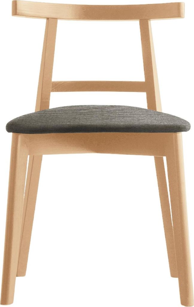 Küchenstuhle aus Holz Kate 71 Esszimmerstuhl mit gepolsterte Sitz 48 cm breite Stuhl Polsterstuhl, Farbe: dunkelbeige - inari 26, Beinefarbe: nat...