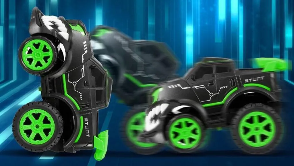 Véhicule télécommandé rechargeable 360° MaxStunt à effets LED bleus - 7