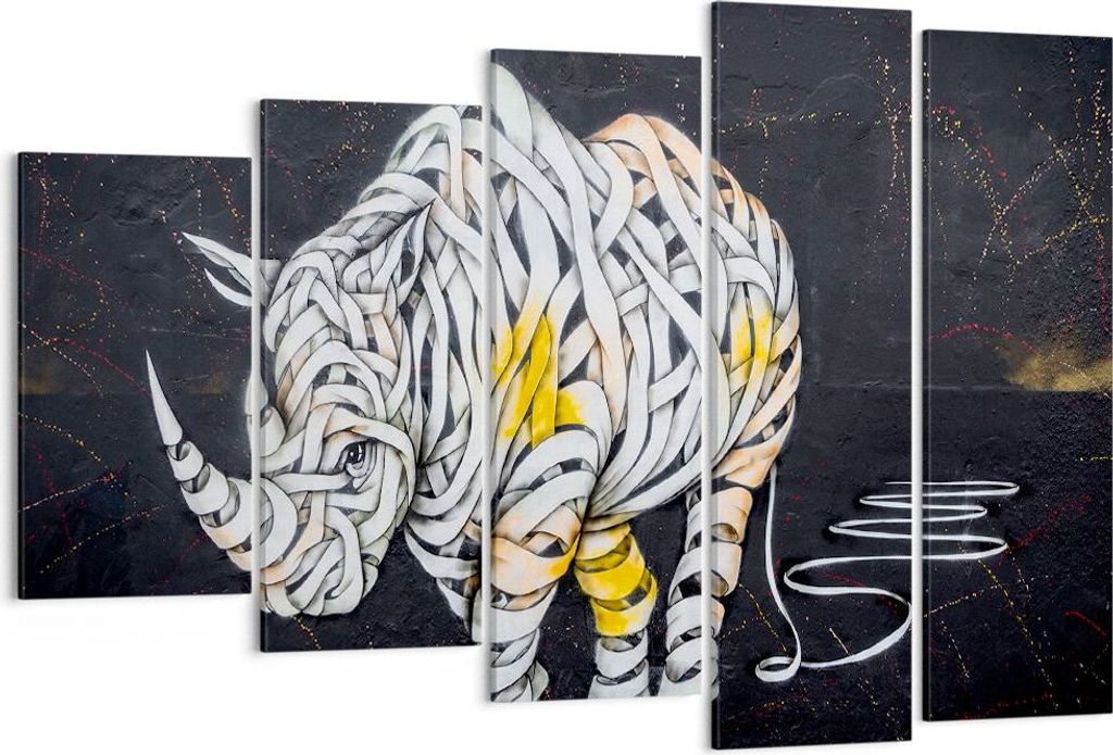 Bild auf Leinwand - Leinwandbild - Nashorn modern - Produktbild 