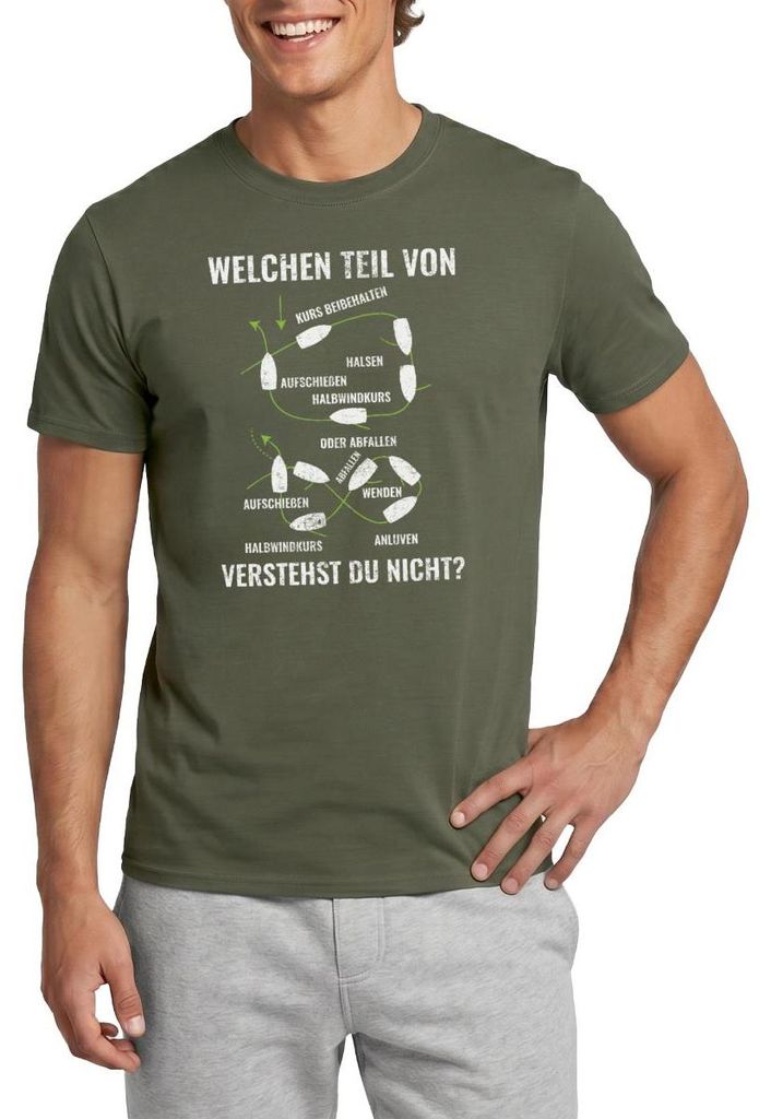 Spreadshirt Segeln Welchen Teil Davon Verstehst Du Nicht Männer T-Shirt, M, Militärgrün
