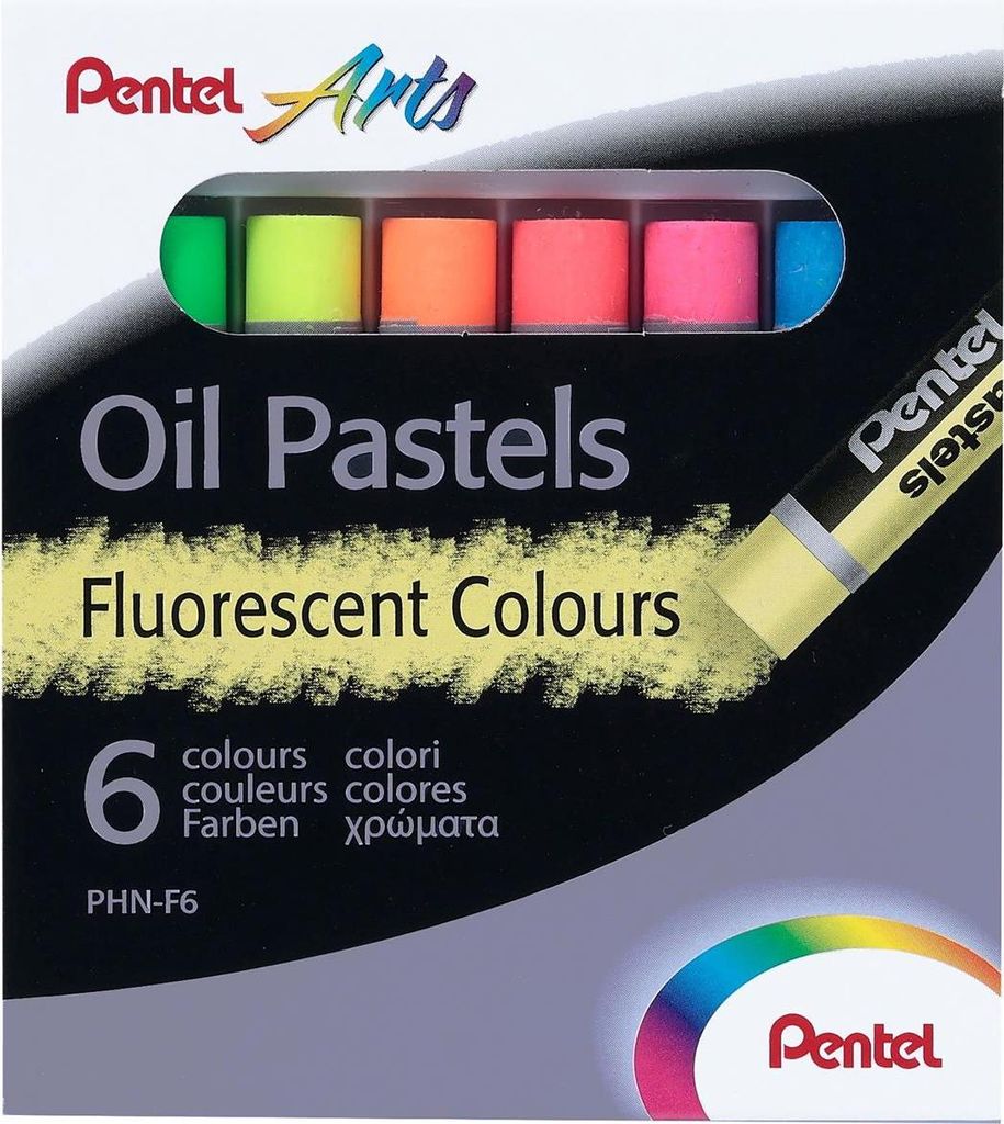 PENTEL PHN-F6 Olejové pastely - 6 kusov, neónové, kartón Obrázok produktu 