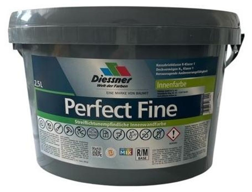 Diessner Perfect Fine weiß 5 Liter Streiflichtunempfindliche Innenwandfarbe