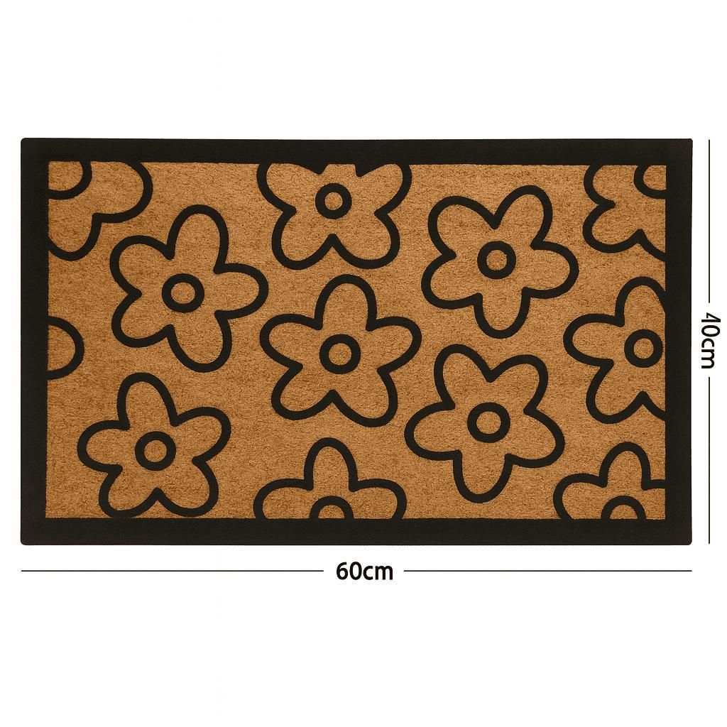 Türmatte Fußmatte Schmutzfangmatte Kokos Fußabtreter Außen Innen 60x40 cm Blumen