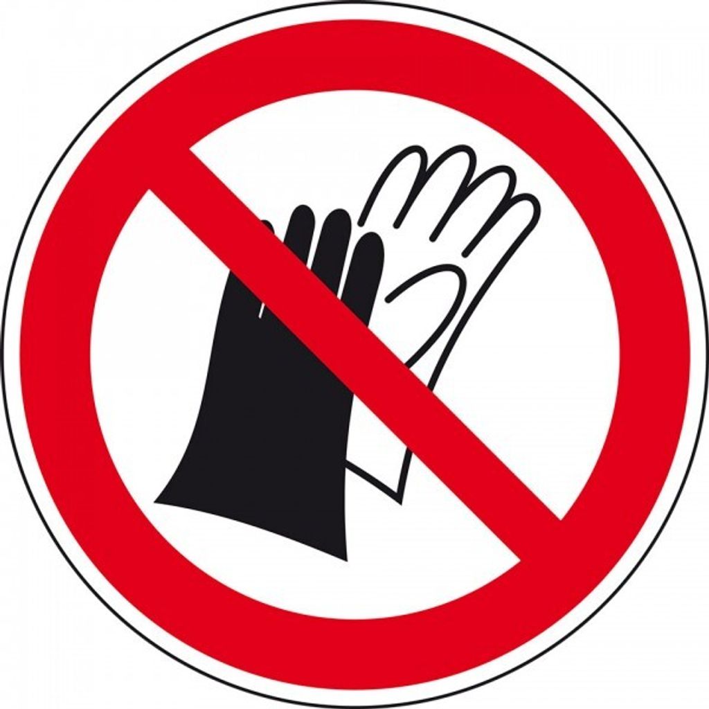 Dreifke Aufkleber (Folie) "Benutzen von Handschuhen verboten", Ø5cm, Folie s...