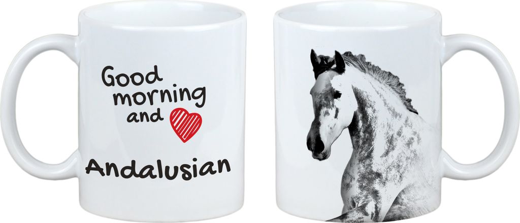 Andalusier - Tasse mit Hund, personalisierte Tasse mit Druck, klassisches Geschenk für jeden von der Marke Art-Dog.