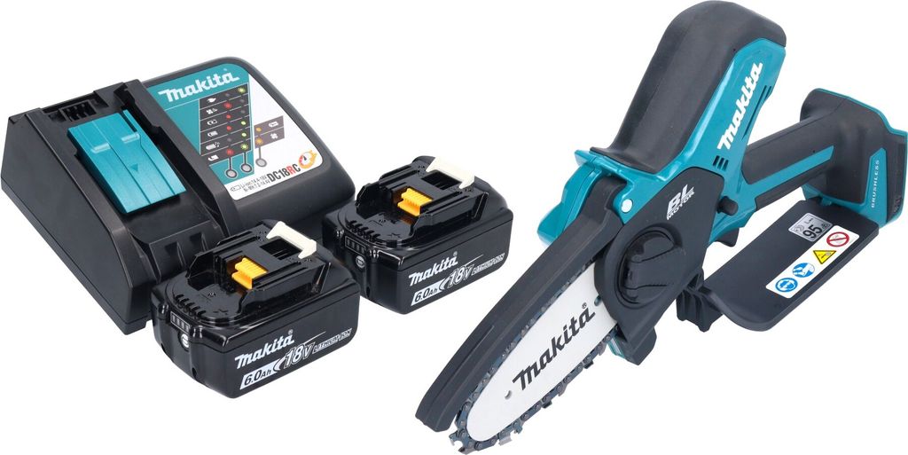 Makita DUC 101 RG201 Akku Astsäge 18 V 10 cm Brushless + 2x Produktbild 