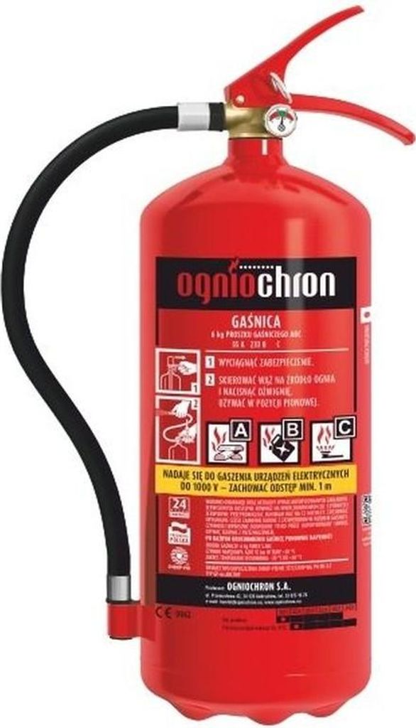 Extincteur à poudre ABC 6 kg avec manomètre Image du produit 