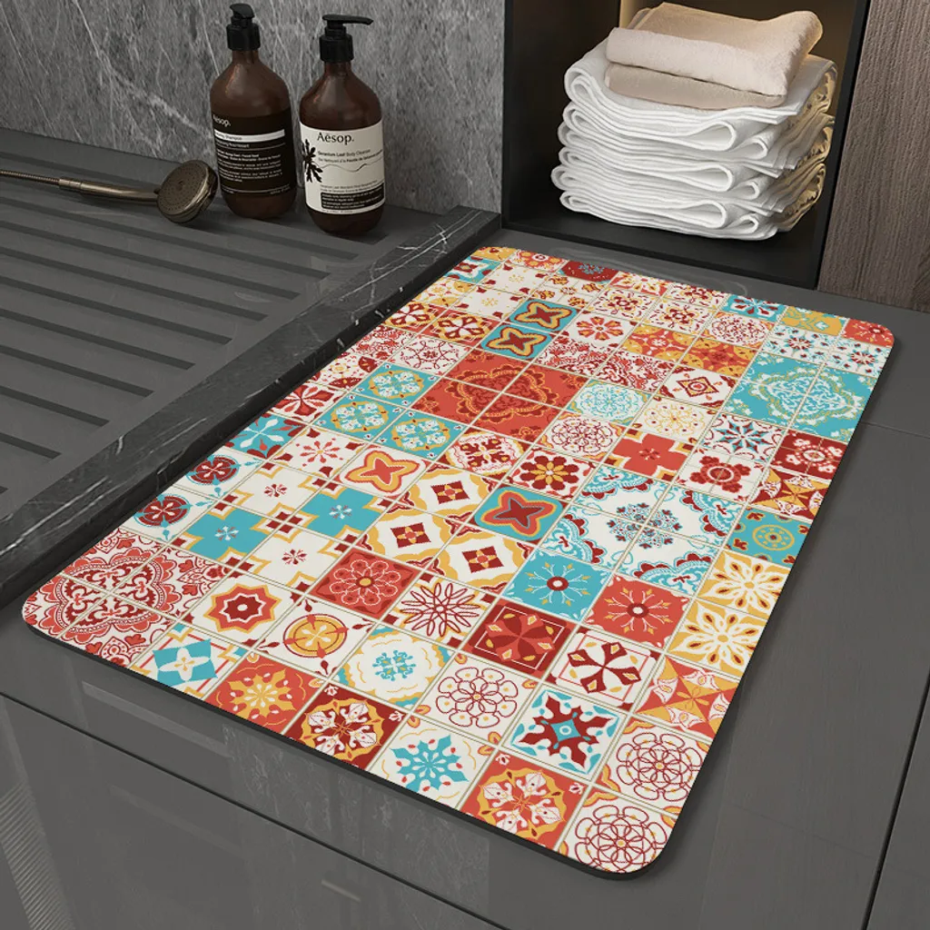 Tappeto Bagno Boho-Ethnic 60x90 - Alta Assorbenza e Grip Sicuro