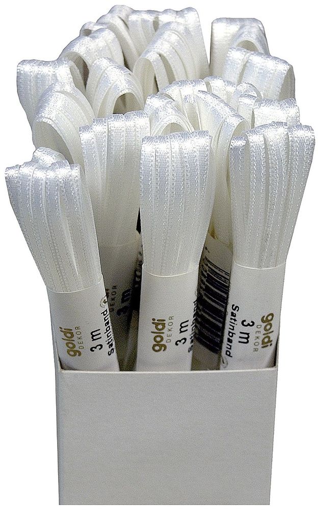 STOFF- BAND Doppelsatin farbig GOLDINA 3 mm/3m CREME