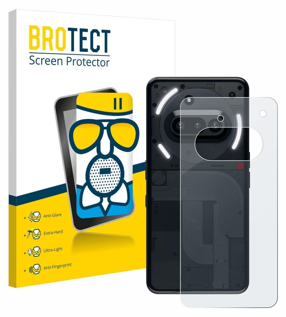 BROTECT Entspiegelungs Schutzglas für Nothing Phone (3a) (Rückseite) Schutzfolie Panzer Folie Glas Display Schutz matt