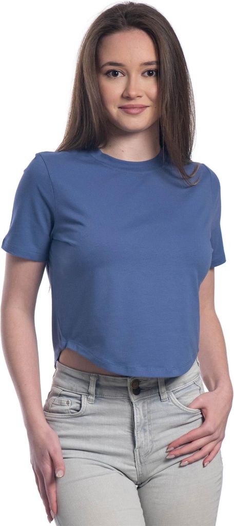 Damen Crop Top – Baumwolle Stretch, Slim Fit, Kurzarm, Rundhals, Bauchfrei, XS–XL