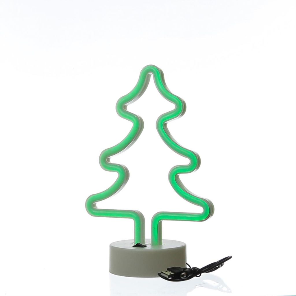LED NEON Figur TANNENBAUM - Neonlicht - H: 27cm - Batterie Produktbild 