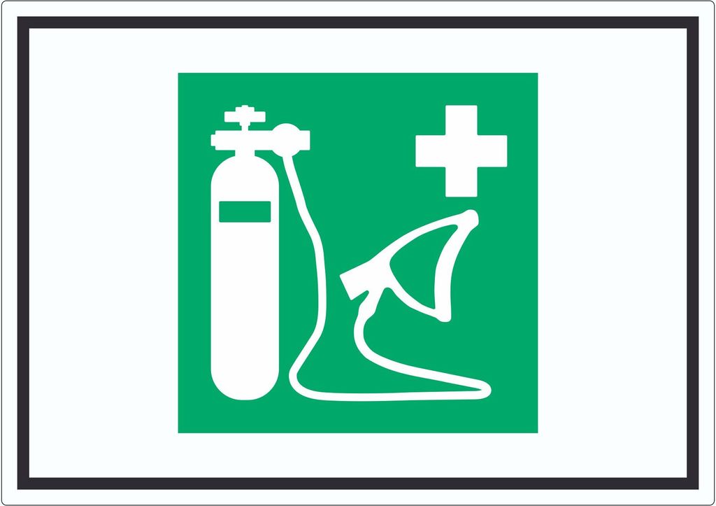 Sauerstoffgerät Symbol Aufkleber A3 (297x420mm)