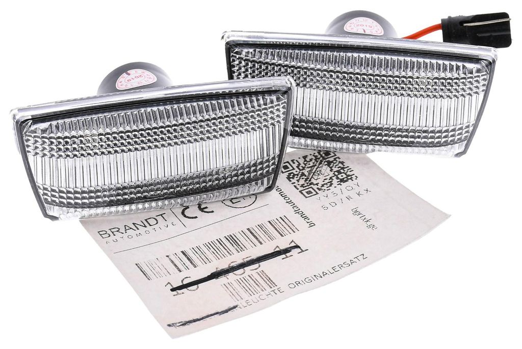 BRANDT Seitenblinker Set LED Kotflügel Blinker + Kabel Weiss passend für Opel Adam Astra H J Sports Tourer Corsa D E Insignia A Meriva B Zafira B...