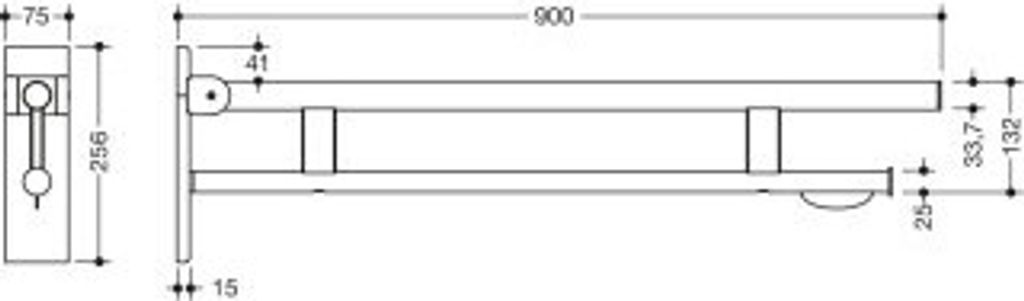 HEWI 900.50.16660 DC SK-Griff Duo (B), PRH, L:900,