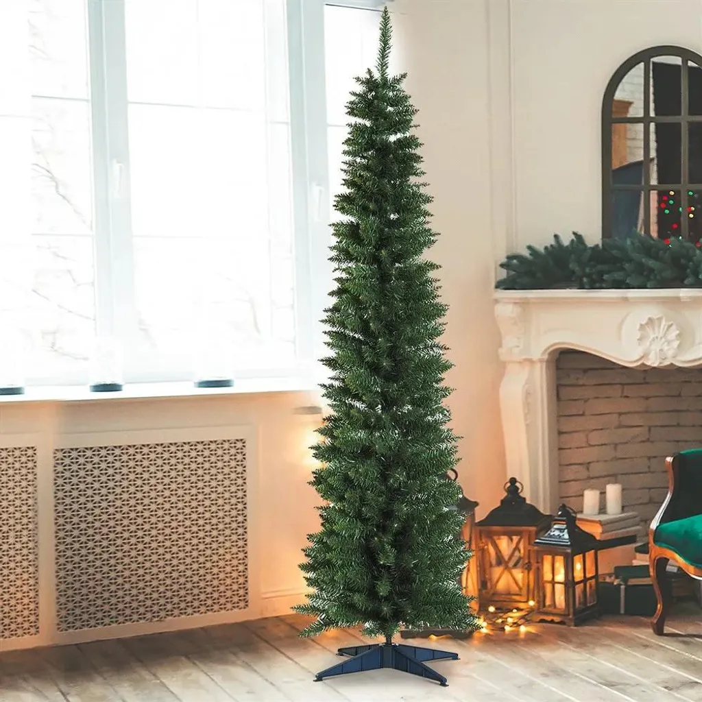 Sapin de Noël 180cm Difficilement Inflammable - 390 Pointes Souples - 8
