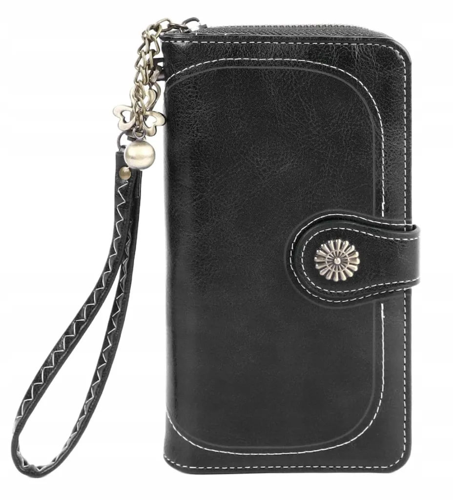 Portafoglio Donna Grande Ecopelle Nero | Business Organizer 19cm - 1