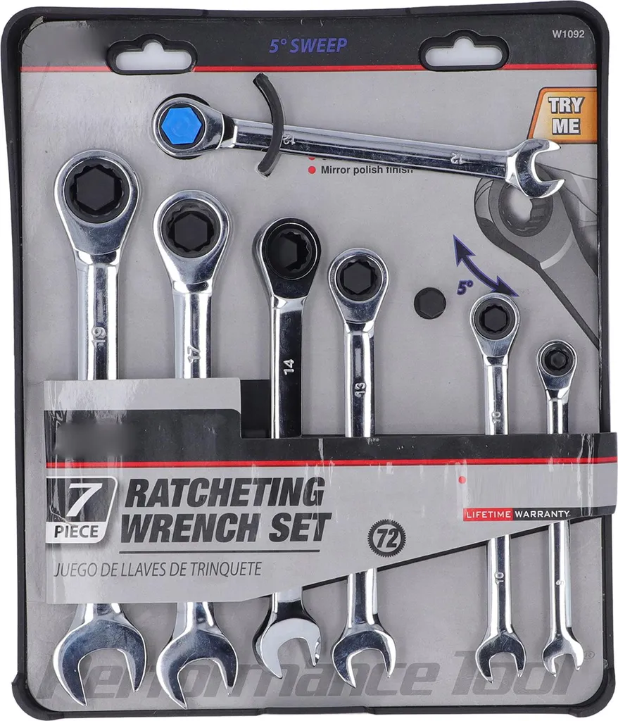 Coffret de clés mixtes à cliquet haute résistance pour garage et atelier