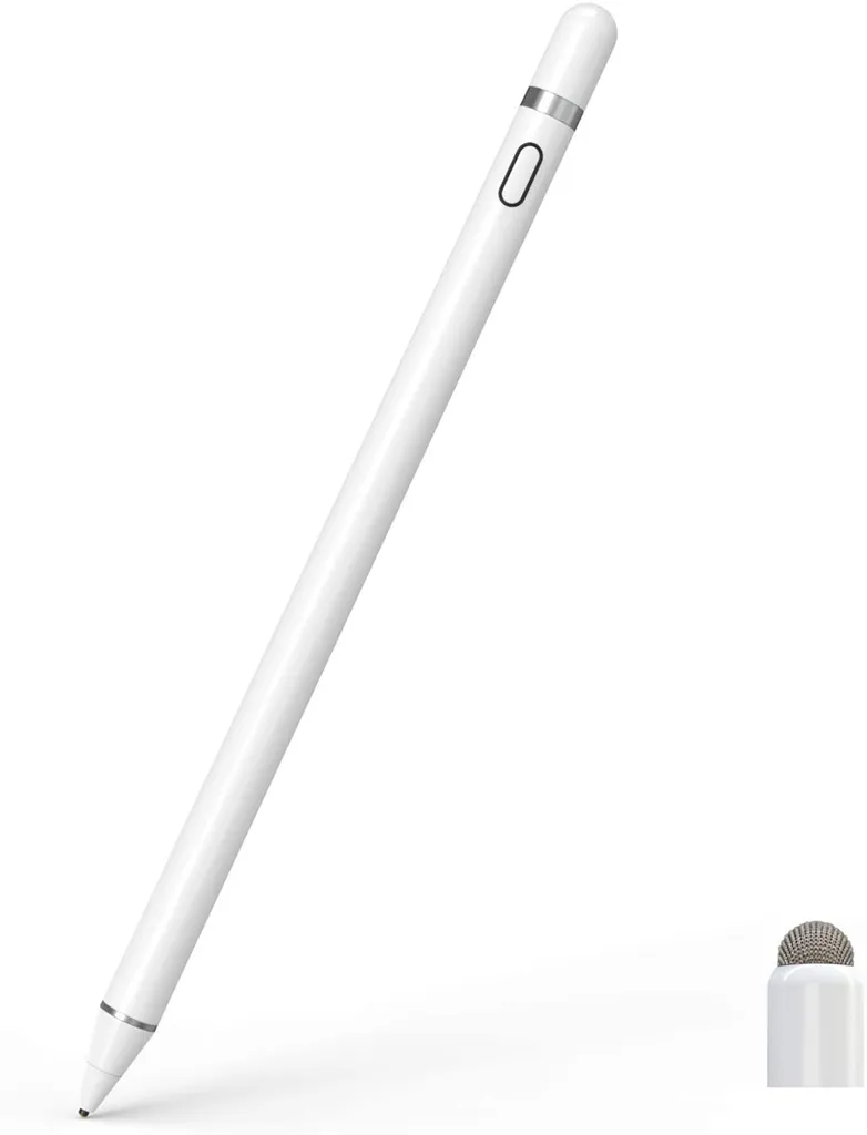 Aktiver Stylus Pen für sämtliche Touchscreens 1,5mm Feiner Spitze Tablet Stift Wiederaufladbar Eingabestift Kompatibel mit iPad iPhone Huawei Samsung Smartphones und Anderen Touchscreen Geräten 