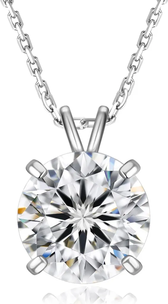 Collier de mariage en moissanite 3 carats et argent 925 pour cérémonie