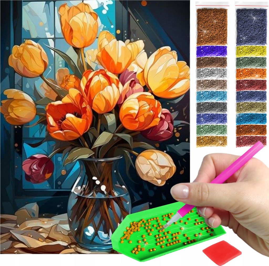 ARTULIO - Diamond Painting Set - Tulpenstrauß in Vase - 40 Produktbild 
