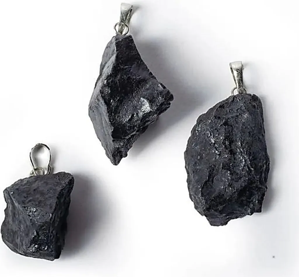 Pendentif en Shungite brute naturelle - Pierre de protection 3-4,5cm