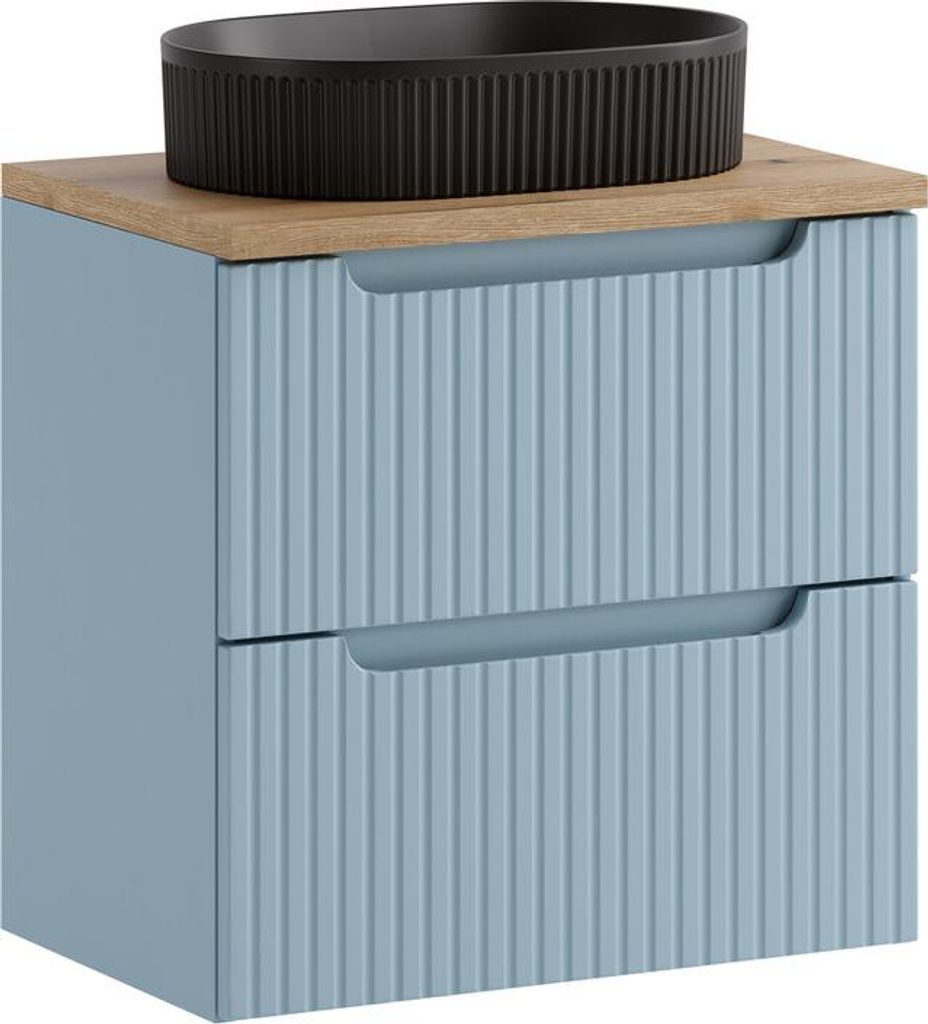 Badmöbel Set NOVA-DENIM 60 cm mit Waschbecken Matt Soft-Close
