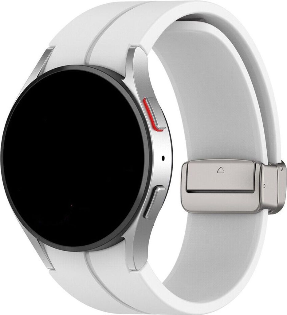 Strap-it Samsung Galaxy Watch 6 Classic 47mm Silikon Armband D-Buckle (Weiß)