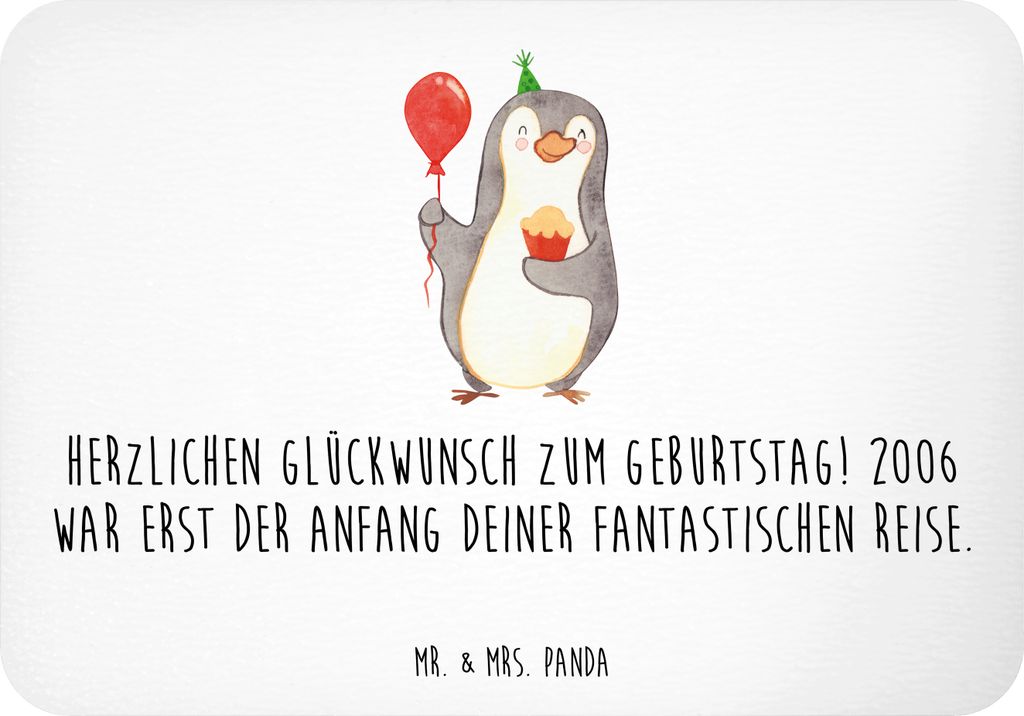 Mr. & Mrs. Panda magnet 2006 Geburtstag - Weiß - Geschenk, whiteboardmagnet, Anfang der Reise, Kühlschrankmagnet, Geburtstagswünsche, Herzlichen...