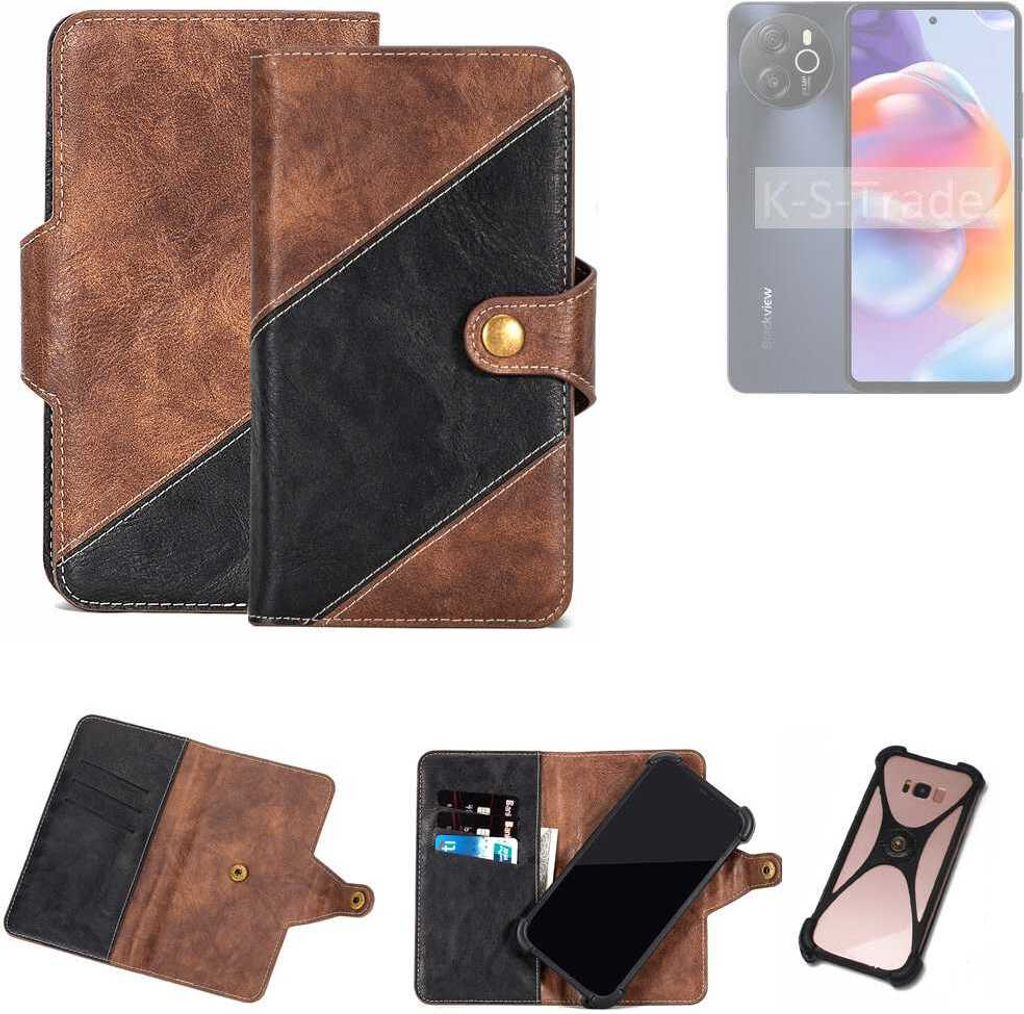 K-S-Trade Handyhülle Schutzhülle Bookstyle Case kompatibel mit Blackview Shark 8 Klapphülle Cover Hülle Schutztasche 1x