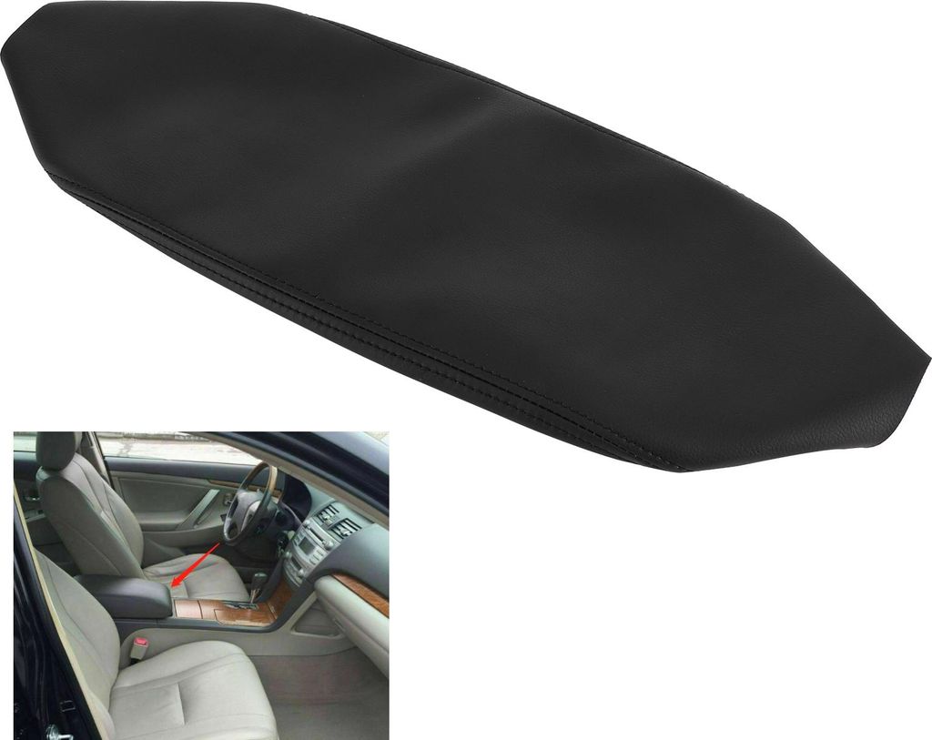 Auto-Mittelkonsolen-Deckelabdeckung, Kunstleder, weicher Armlehnenschutz, passend für Camry 2007–2011, Schwarz
