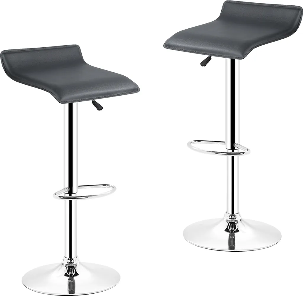 Chaise de bar pivotante chromée Lounge avec dossier confortable - Duo