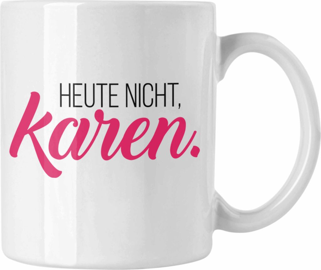 Trendation - - Karen Tasse Geschenk für Karen Name Geschenkidee Geburtstag (Weiß)
