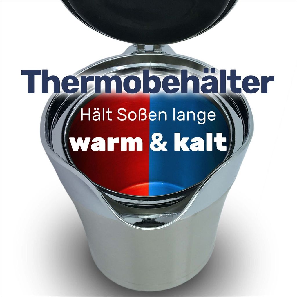 2er Set Edelstahl Thermo Sauciere Einhand Soßenkanne Produktbild 