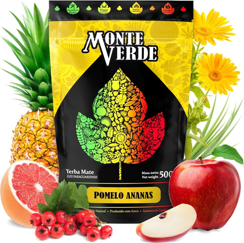 Monte Verde Grün Yerba Mate Tee 500g Ananas und Apfel