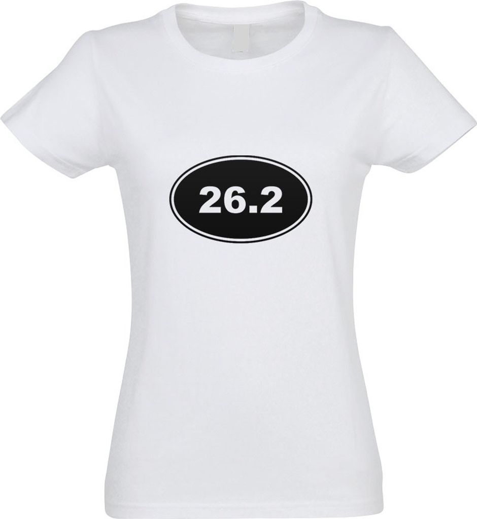 Kiwistar - T-Shirt tailliert - Damen - Weiss - 26.2 Run - mit Motiv Bedruckt - Funshirt Design - Sport - Freizeit - Damen - XL
