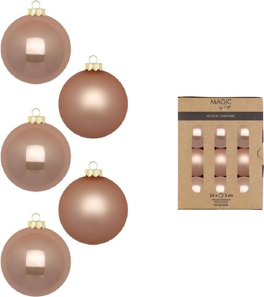 Glaskugeln I Golden Sesame Mix I Ø 30 mm I 24 Stück I nachhaltig verpackt - 0,43 € pro Stück