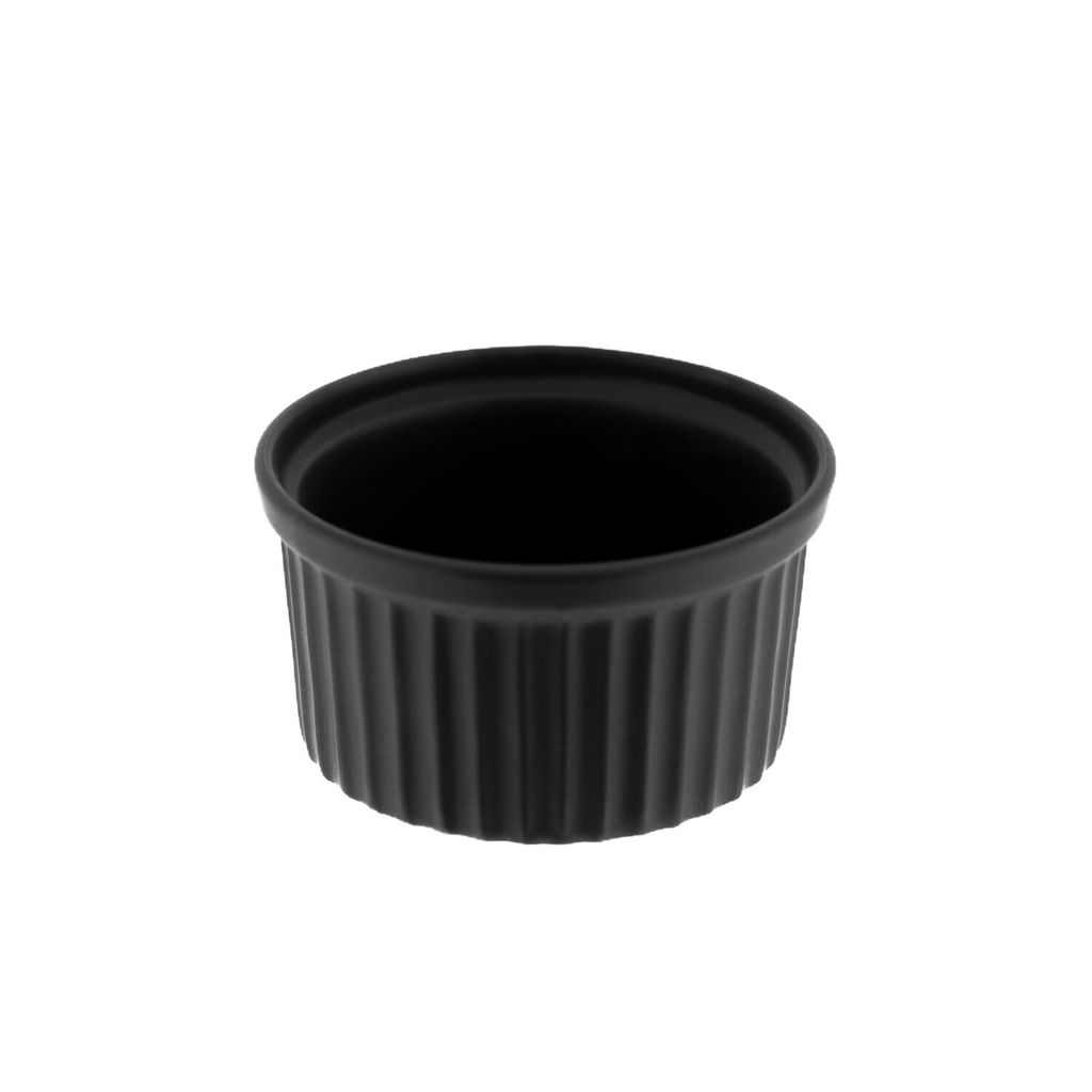 Almina 6 Teiliger Muffinform-Set Schale aus Porzellan Rund 180 ml Schwarz