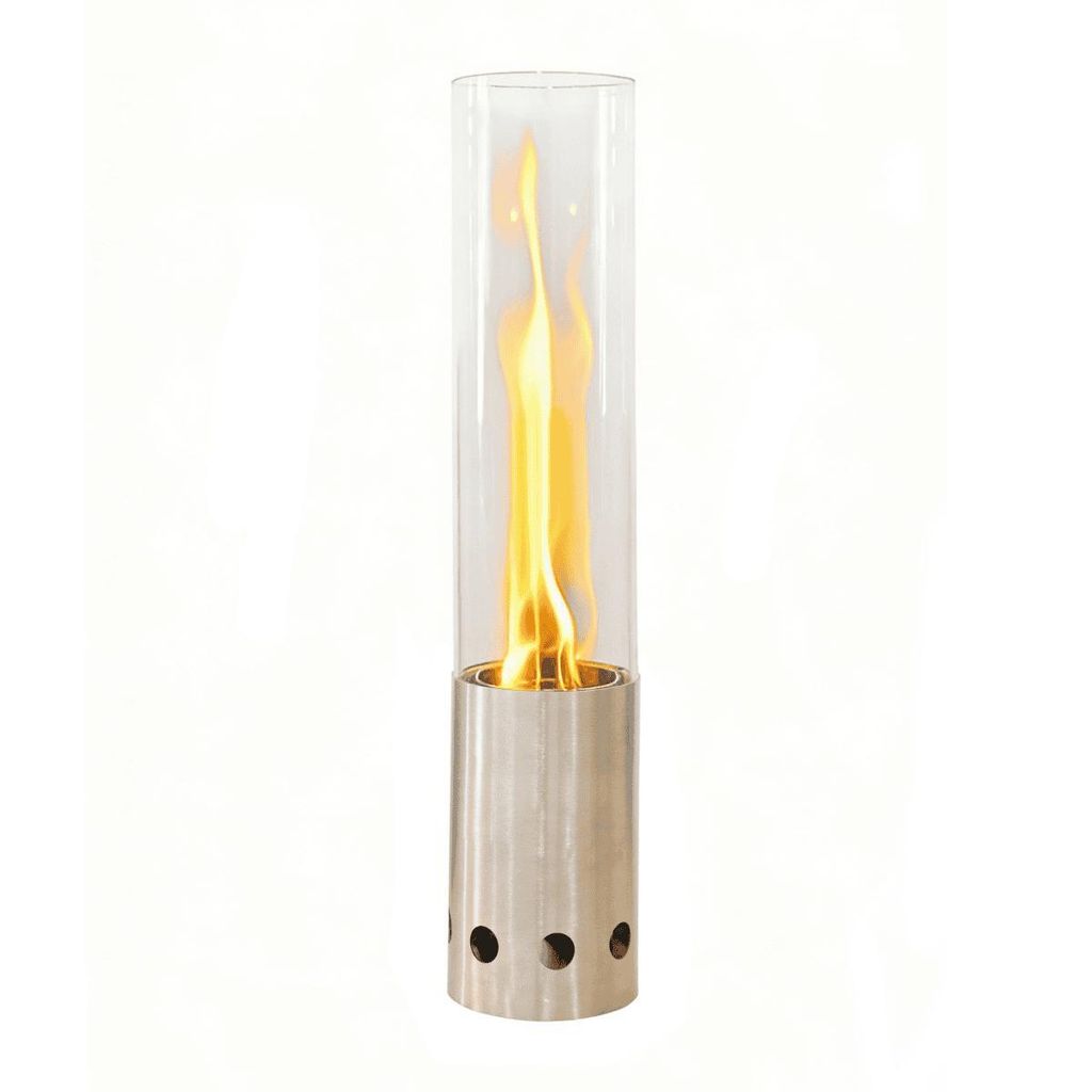 Green Flame Tischfeuer Edelstahl - Holzpellets - Effiziente Verbrennung und langanhaltender Genuss - 18x18x50 cm