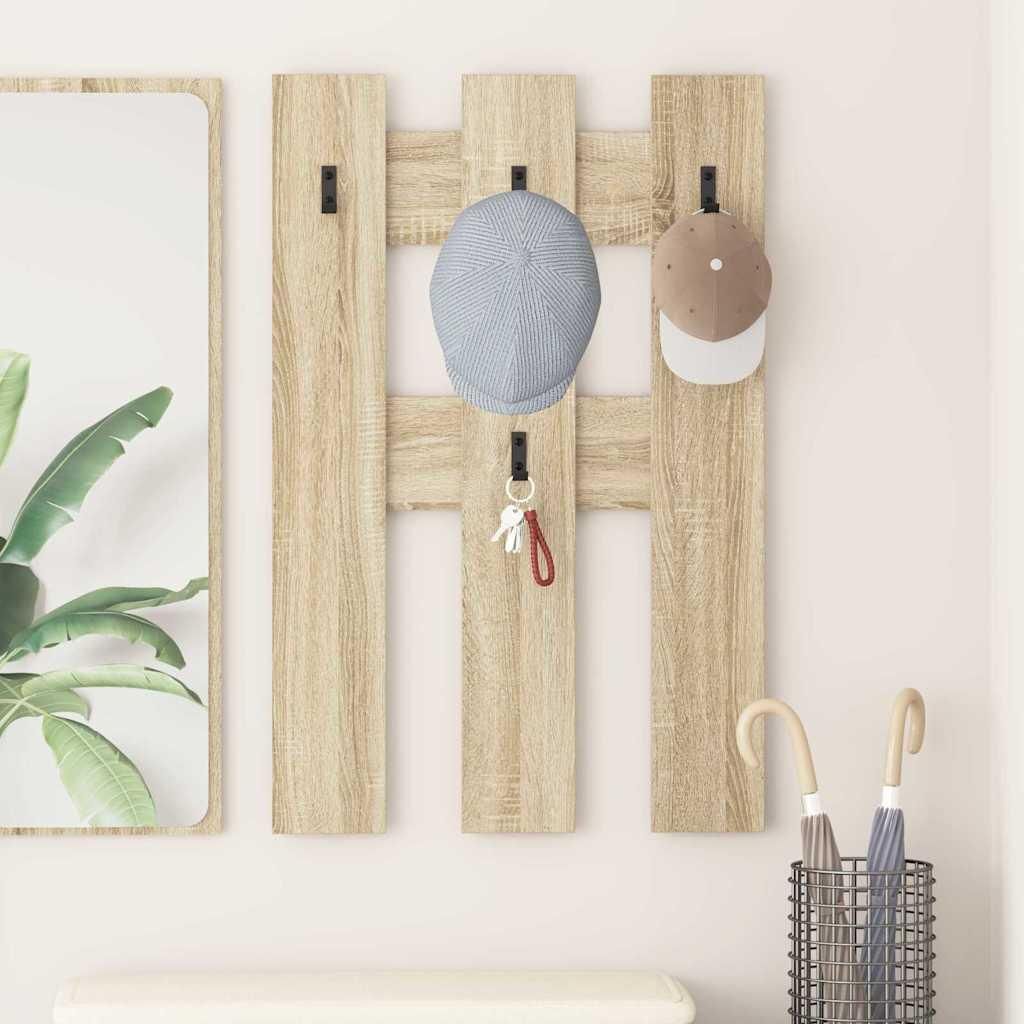 Möbel Wandmontierter Kleiderständer Sonoma Eiche 65 x 3 x 100 cm - Wandregale 874501