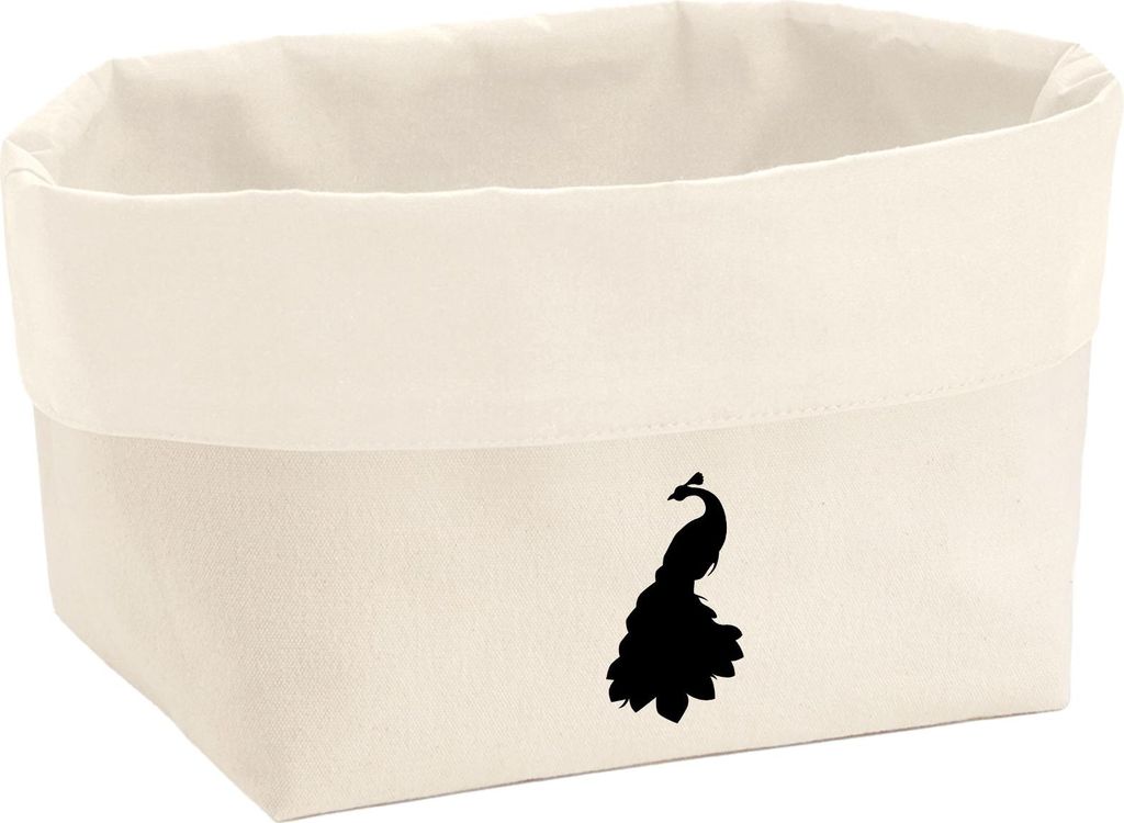 Huuraa Organizer Pfau Silhouette 8 Liter Large Canvas Baumwolle Utensilo Geschenkidee