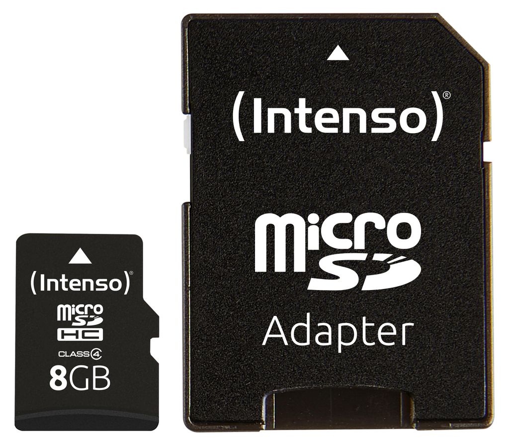 Intenso 3403460, 8 GB, SDHC, Klasa 4, 20 MB/s, 5 MB/s, Zdjęcie produktu 