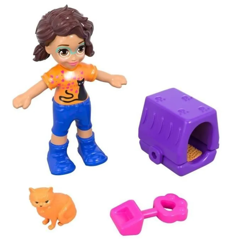 Jouet de Voyage Polly Pocket Shani la Gardienne de Chat pour Enfant