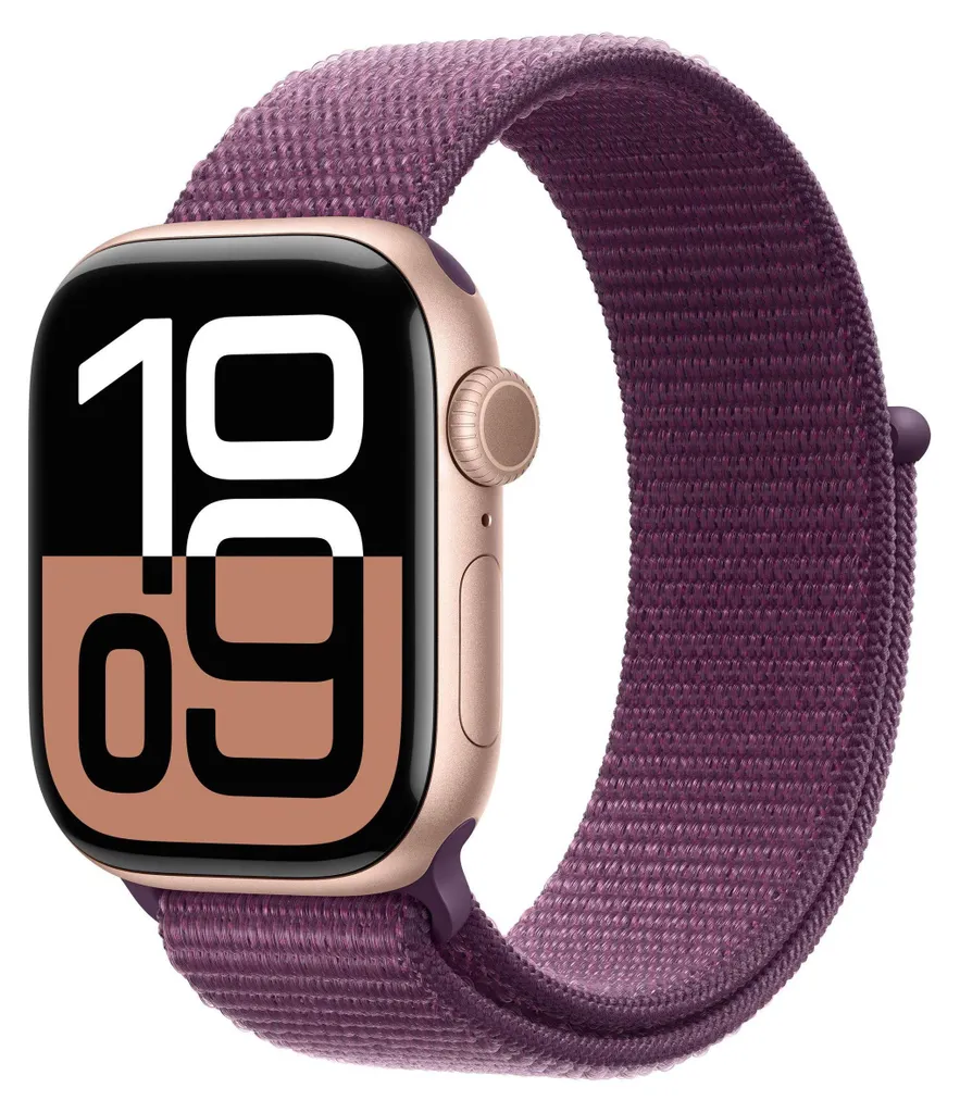 Apple Watch Series 10 GPS 42mm Rose Gold avec Bracelet Sport Plum