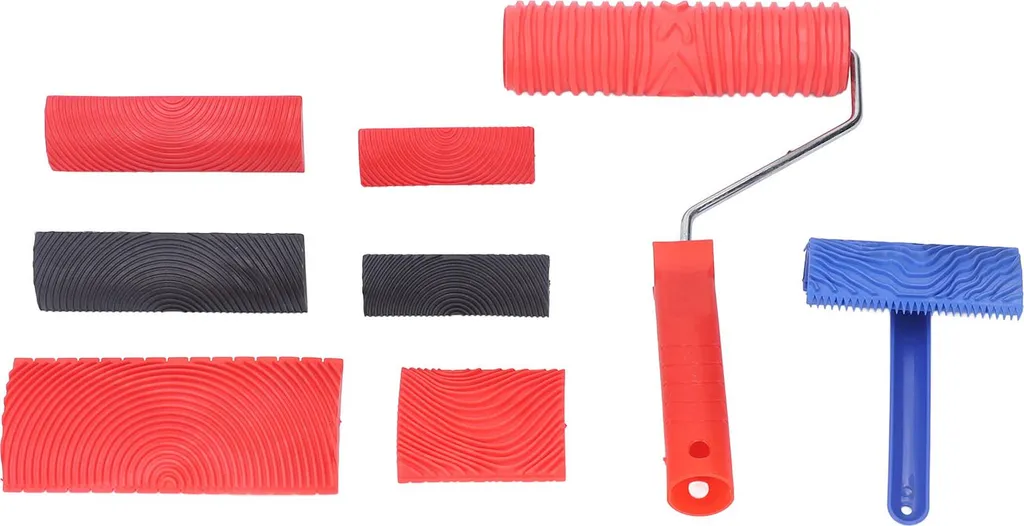 Kit peinture artistique bois en caoutchouc avec rouleau texturé robuste