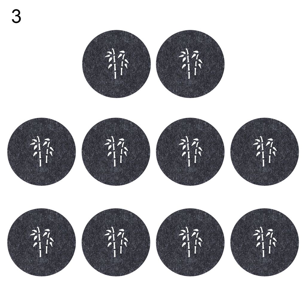 10pcs Tassenmatten kleine tragbare dekorative runde Schlupfscheibenmatte er Tee Kaffeetasse Getränkebads für Zuhause-Dunkelgrau 3